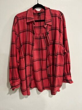 wild fable Red Plaid Shirt Jacket